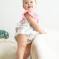 Whimsy Windowpane Polka Dot Bubble Romper