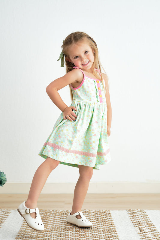 Minty Starlight Swing Dress