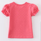 Coral Dot Dream Ruffle Top