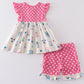 Whimsy Windowpane Polka Dot Ruffle Set