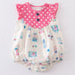 Whimsy Windowpane Polka Dot Bubble Romper