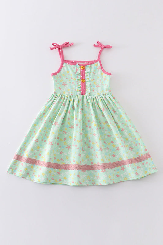 Minty Starlight Swing Dress